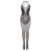 Бодістокінг - Christine Crotchless Bodystocking With Flowerlace Amara Black