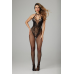 Бодістокінг - Christine Crotchless Bodystocking With Flowerlace Amara Black