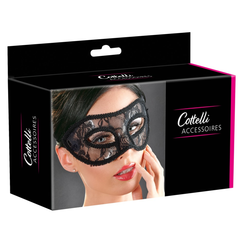 Чорна мереживна маска на очі Cottelli Collection