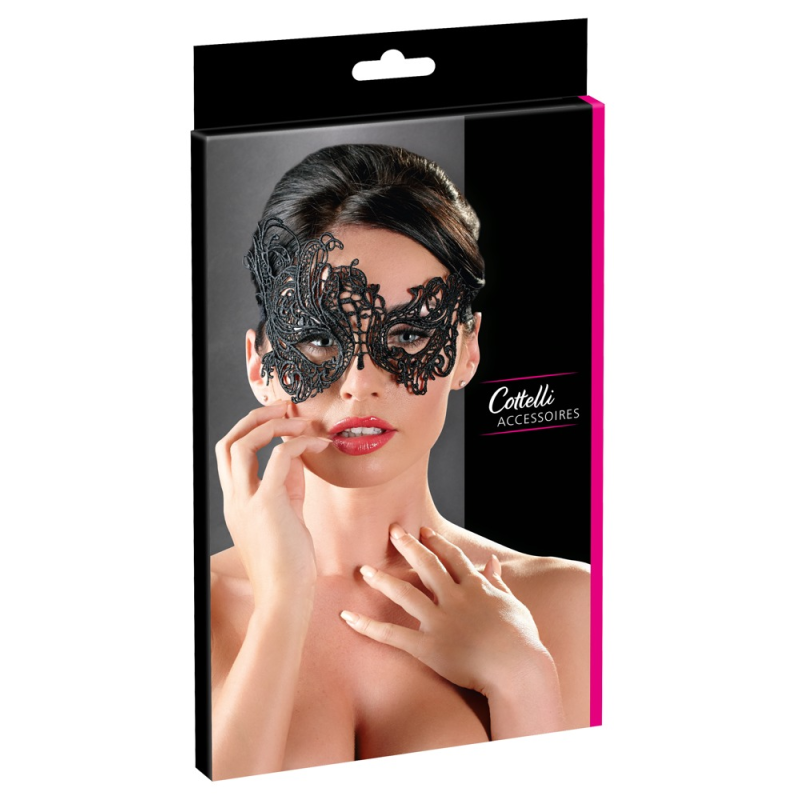 Ажурна маска на очі чорна Cottelli Collection