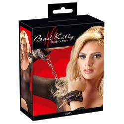 Стильні чорні наручники Bad Kitty з металевим ланцюжком