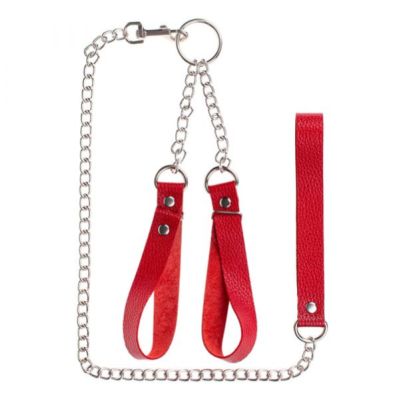 Наручники з повідцем Gentle Hold Red Наручники з повідцем Gentle Hold Red