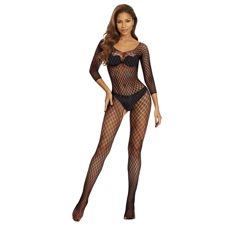 Бодістокінг - Bodystocking 2048, black - One Size