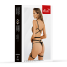 Комплект білизни - Set bra, thong and suspender harness 11031, black 3XL