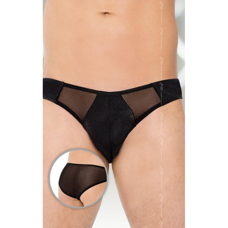 Чоловічі стрінги чорні SoftLine Thong 4466