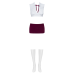 Рольовий костюм - Obsessive Student Set White/Burgundy L/XL
