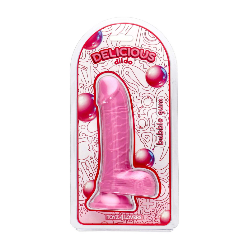 Фалоімітатор з ароматом жуйки - Toyz4lovers Delicious Dildo Bubble Gum, 18 см