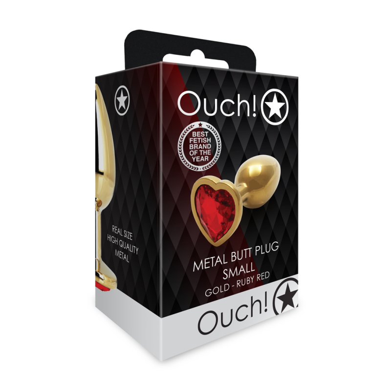 Металева пробка Ouch золотиста з кристалом Металева пробка Ouch золотиста з кристалом