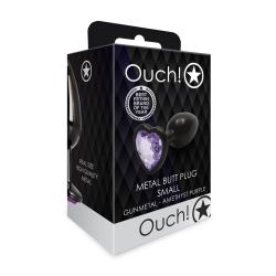Металева пробка Ouch чорна з аметистом
