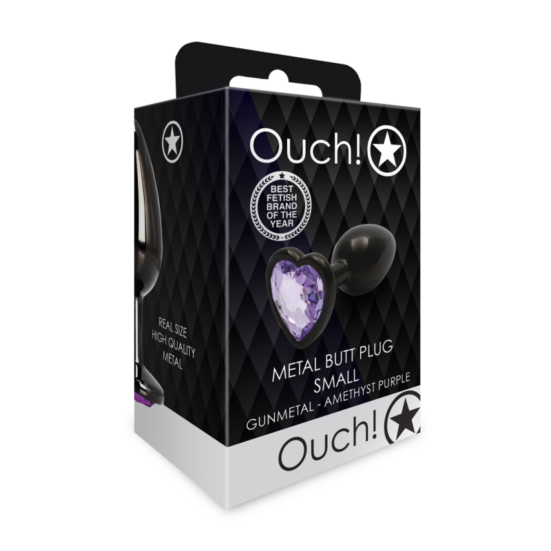 Металева пробка Ouch чорна з аметистом Металева пробка Ouch чорна з аметистом