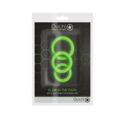 Набір ерекційних кілець Ouch! Glow In The Dark зелені