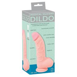 Реалістичний фалоімітатор Medical Silicone Dildo з мошонкою 20 см тілесний