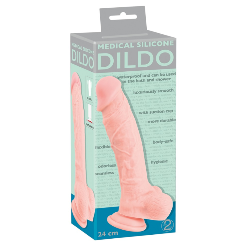 Реалістичний фалоімітатор Medical Silicone Dildo з мошонкою Реалістичний фалоімітатор Medical Silicone Dildo з мошонкою