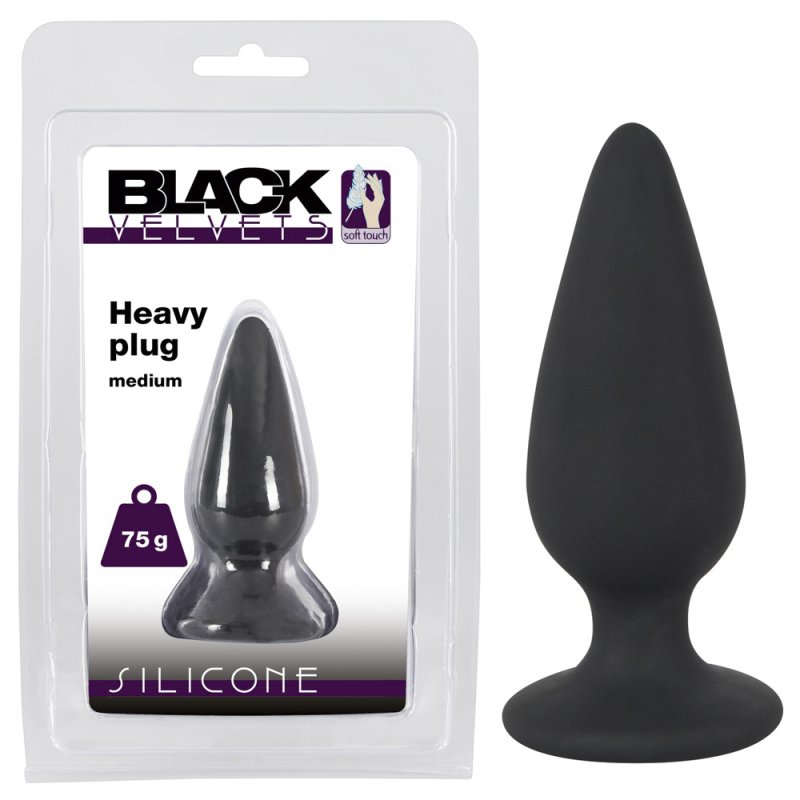 Анальна пробка Black Velvets Heavy Plug Medium чорна Анальна пробка Black Velvets Heavy Plug Medium чорна