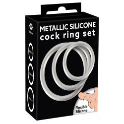 Набір ерекційних кілець Metallic Silicone від Orion сріблястих Набір ерекційних кілець Metallic Silicone від Orion сріблястих