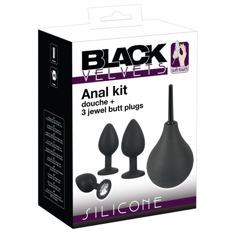 Набір анальних пробок Black Velvets Anal Kit чорний Набір анальних пробок Black Velvets Anal Kit чорний