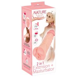 Насадка+мастурбатор - Nature Skin 2in1 Extension+Masturbator (+8 см)
