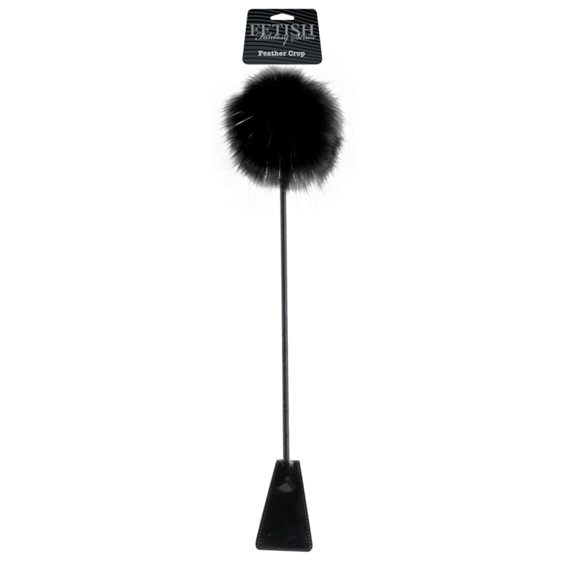 Стек з пір'їною Fetish Fantasy Series Feather Crop чорний
