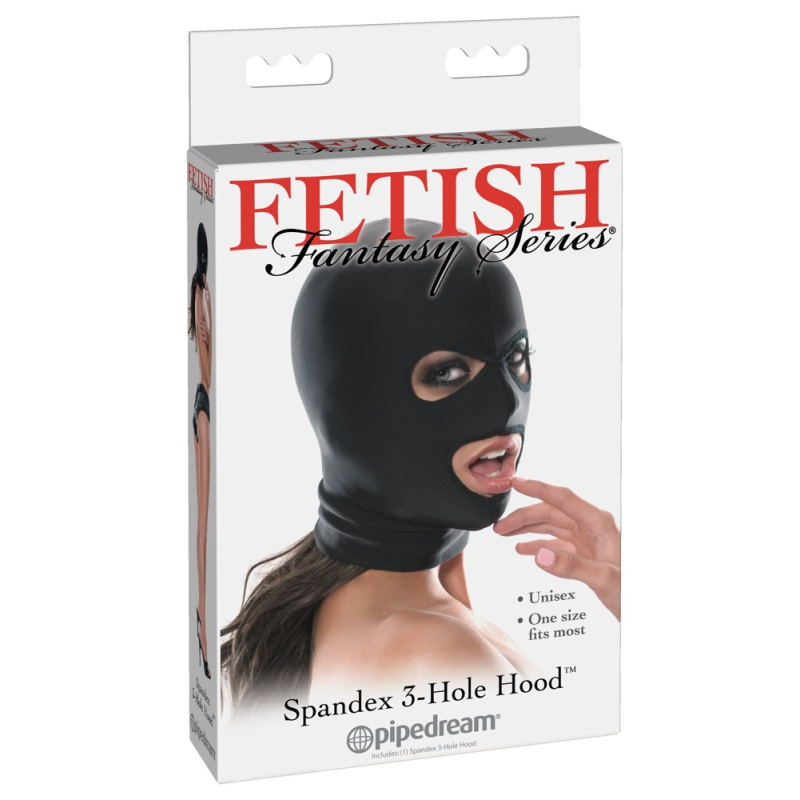 Еластична маска Fetish Fantasy Series Spandex з трьома виразами чорна