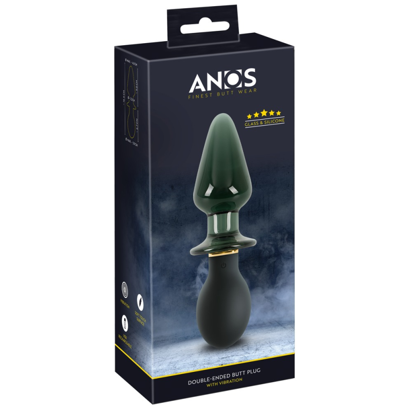 Анальний стимулятор - ANOS Double-Ended Butt Plug With Vibration