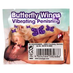 Ерекційне кільце Butterfly Wings фіолетове з вібрацією