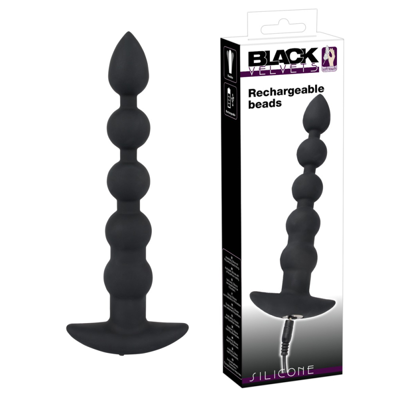 Анальний стимулятор Black Velvets Rechargeable Beads чорний