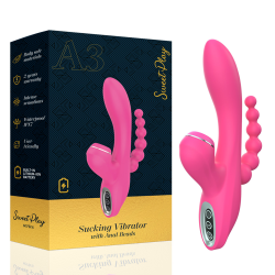 Вібратор - Erospace Sweet Play Sucking Vibrator With Anal Beads A3 Вібратор - Erospace Sweet Play Sucking Vibrator With Anal Beads A3