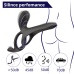 Вібраційне кільце - Erospace Men’s Play Vibrating Cock Ring With Clitoral & Taint Stimulation B11
