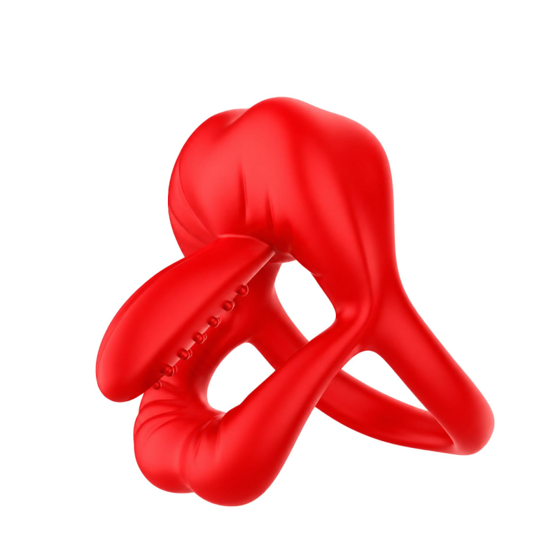 Ерекційне віброкільце Big Mouth Red — червоне