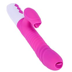 Вібратор - Silicone Vibrator USB 7 Function and Thrusting Function / Heating Purple Вібратор - Silicone Vibrator USB 7 Function and Thrusting Function / Heating Purple