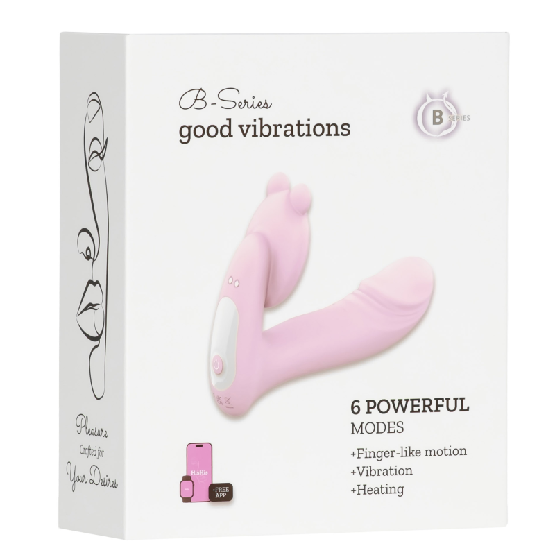 Вібратор - Silicone vibrator, 6 frequenciesFinger function, Heating + APP