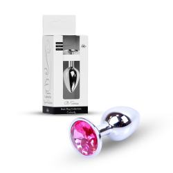 Анальна пробка Jewellery Silver Plug Pink срібляста