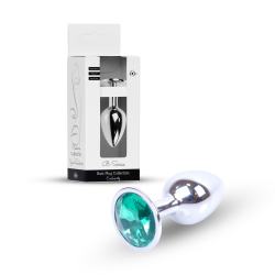 Анальна пробка Jewellery Silver Plug Green