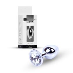 Анальна пробка Jewellery Silver Plug Clear срібляста