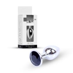 Анальна пробка Jewellery Silver Plug Black