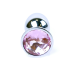 Анальна пробка срібна з рожевим кристалом Jewellery Silver Plug Light Pink