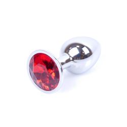 Анальна пробка Jewellery Silver Plug Red із кристалом Анальна пробка Jewellery Silver Plug Red із кристалом