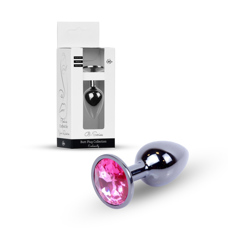 Анальна пробка - Jewellery Dark Silver Plug Pink
