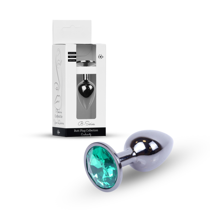 Анальна пробка - Jewellery Dark Silver Plug Green