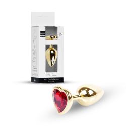Анальна пробка Jewellery Gold Heart Plug Red