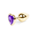 Анальна пробка Jewellery Gold Heart Plug Purple золотиста