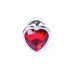 Анальна пробка Jewellery Silver Heart Plug Red сріблястого кольору Анальна пробка Jewellery Silver Heart Plug Red сріблястого кольору