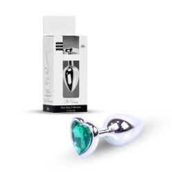 Анальна пробка Jewellery Silver Heart Plug Green від BOYS of TOYS