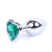Анальна пробка Jewellery Silver Heart Plug Green від BOYS of TOYS