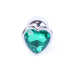 Анальна пробка Jewellery Silver Heart Plug Green від BOYS of TOYS