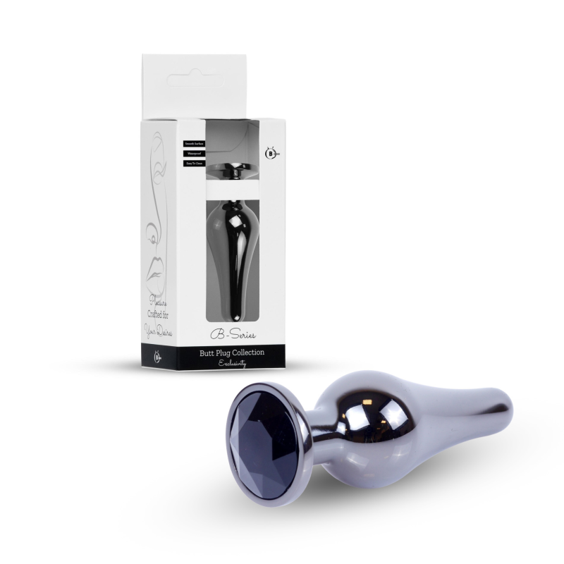 Анальна пробка - Jewellery Dark Silver BUTT PLUG- Black