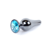 Анальна пробка - Jewellery Dark Silver Long Plug Light Blue