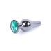Анальна пробка - Jewellery Dark Silver BUTT PLUG- Green