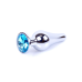 Анальна пробка - Jewellery Silver Long Plug Light Blue