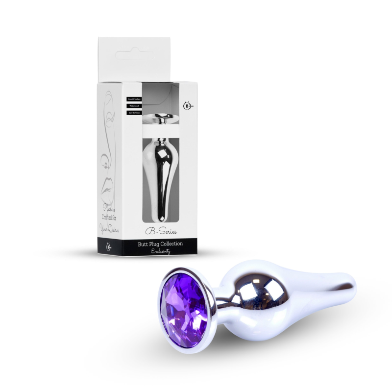 Анальна пробка - Jewellery Silver Long Plug Purple